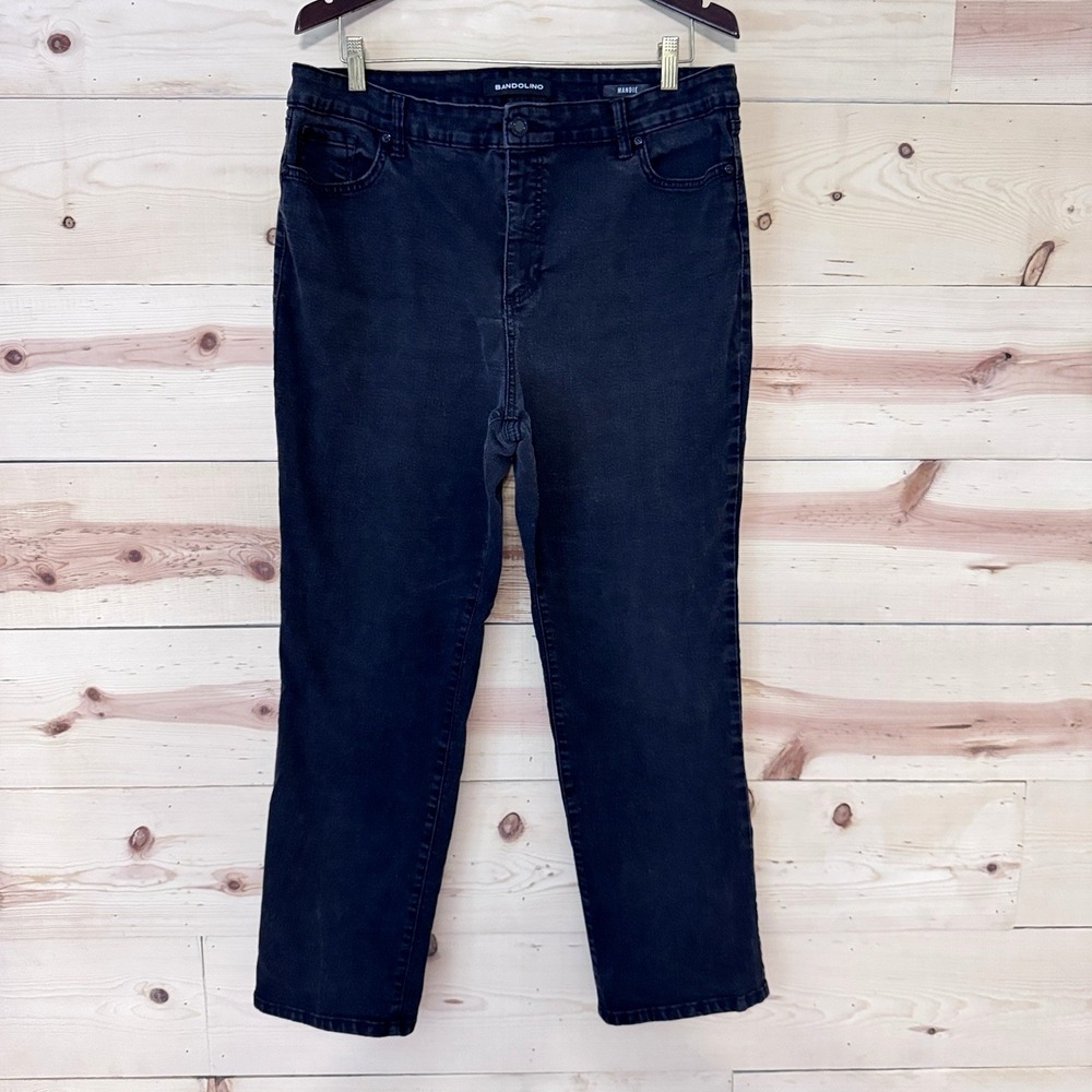 Bandolino Mandie Womens 18 Short Black Stretch Jeans Straight Leg Mid Rise